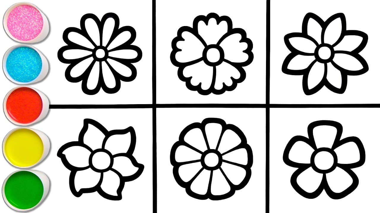 Preview of πΈπΌπΊ 6 Beautiful Flowers Drawing & Coloring | Mindful Art to Improve Focus #433