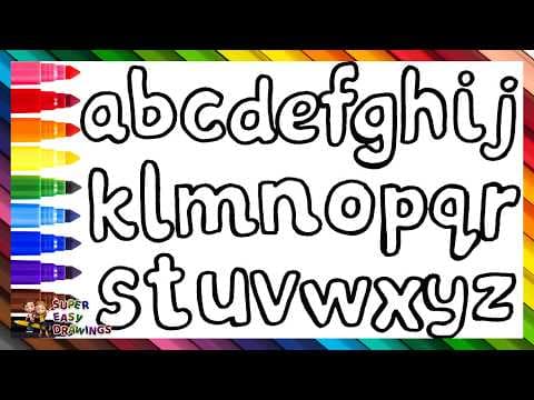 Preview of Draw and Color the Alphabet π π‘π Learn The Letters and Colors in English π¦-πΏ Drawings for Kids