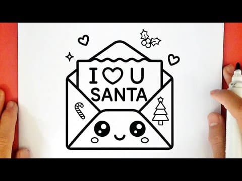 Preview of How to Draw a CUTE CHRISTMAS LETTER to Santa Claus