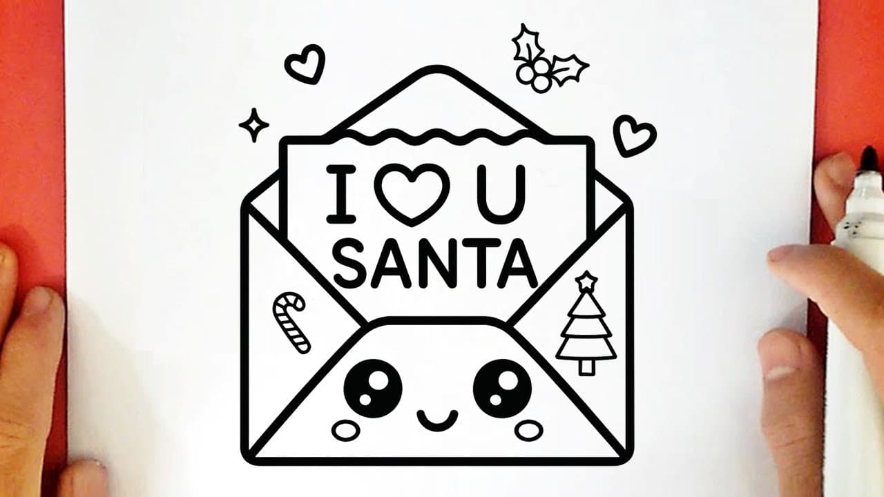 Preview of How to Draw a CUTE CHRISTMAS LETTER to Santa Claus
