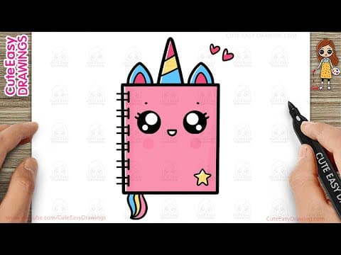 Preview of How to Draw Cute Unicorn Notebook Easy Step-By-Step Drawing and Coloring for Kids and Toddlers