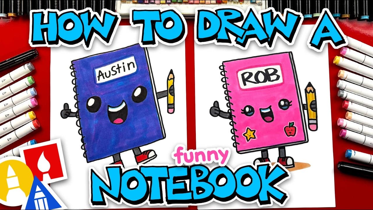Preview of How To Draw A Funny School Notebook