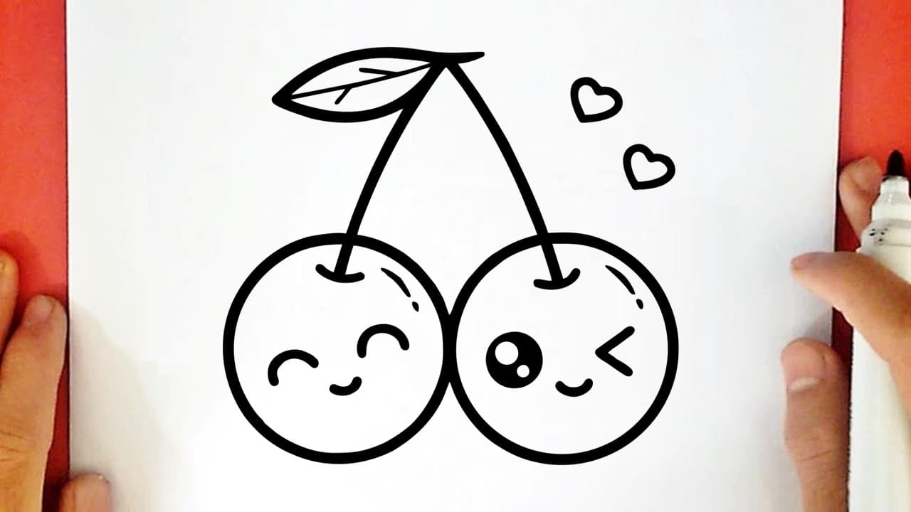 Preview of How to draw a CUTE CHERRY