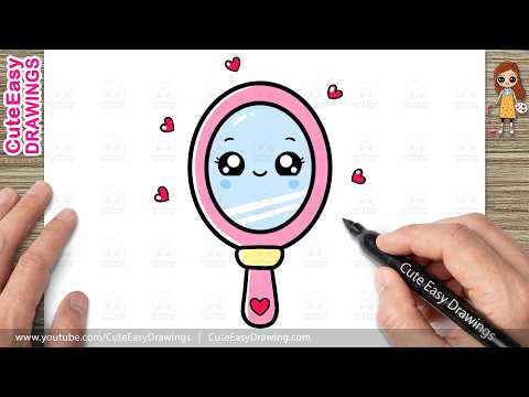 Preview of How to Draw a Cute Mirror | Kawaii Handheld Mirror Drawing for Kids and Toddlers!