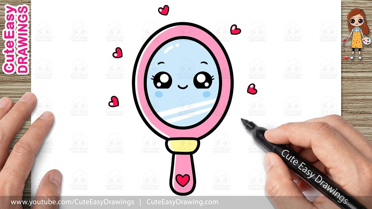 Preview of How to Draw a Cute Mirror | Kawaii Handheld Mirror Drawing for Kids and Toddlers!