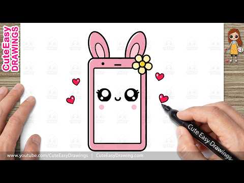 Preview of How to Draw a Cute Mobile Phone | Bunny Ear Mobile Phone Drawing for Kids