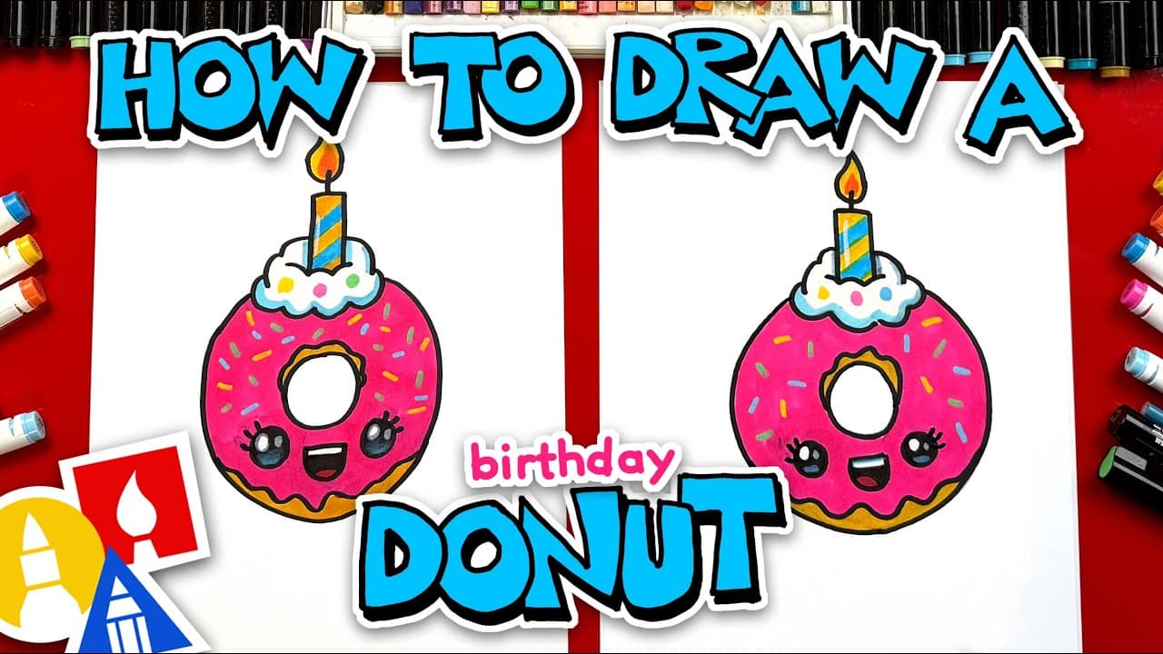 Preview of How To Draw Dottie The Birthday Donut