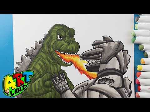 Preview of How to Draw Godzilla vs Mechagodzilla 1974