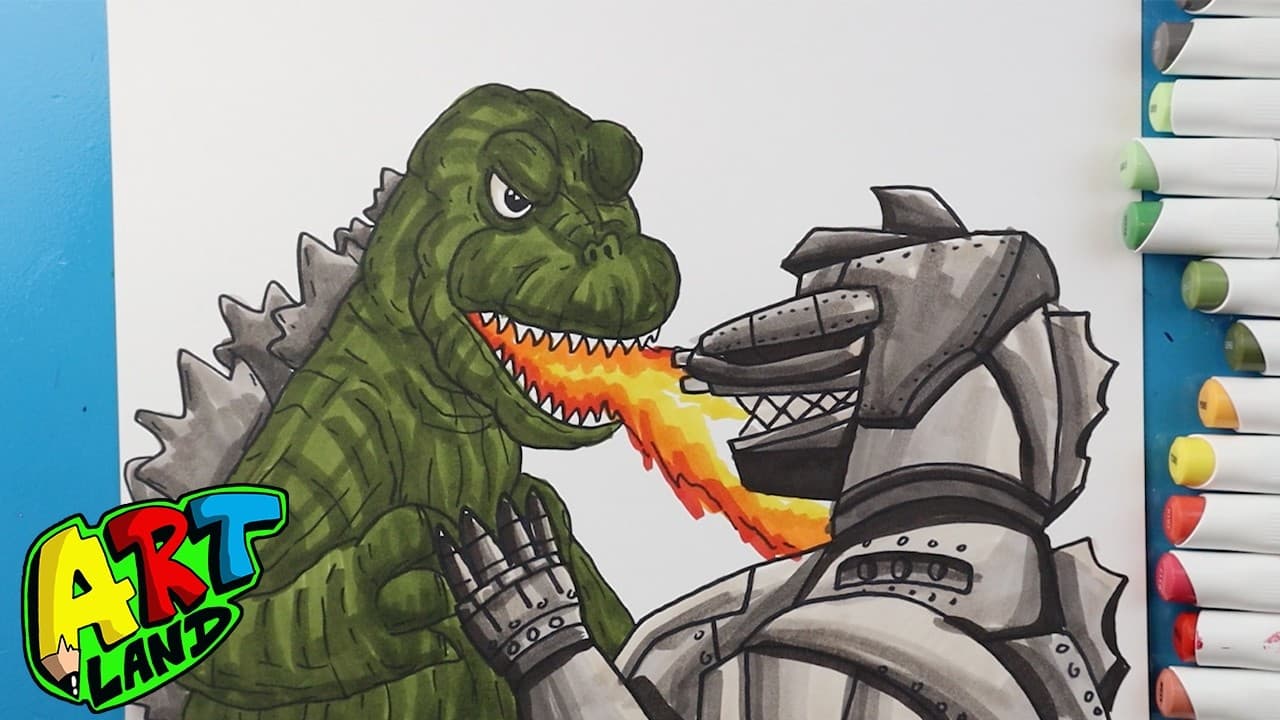 Preview of How to Draw Godzilla vs Mechagodzilla 1974