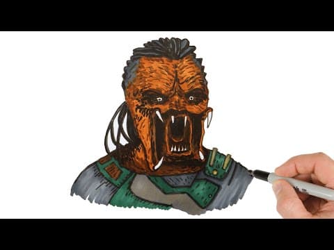 Preview of How to Draw Predator | Predator: Badlands #predator #predatorbadlands