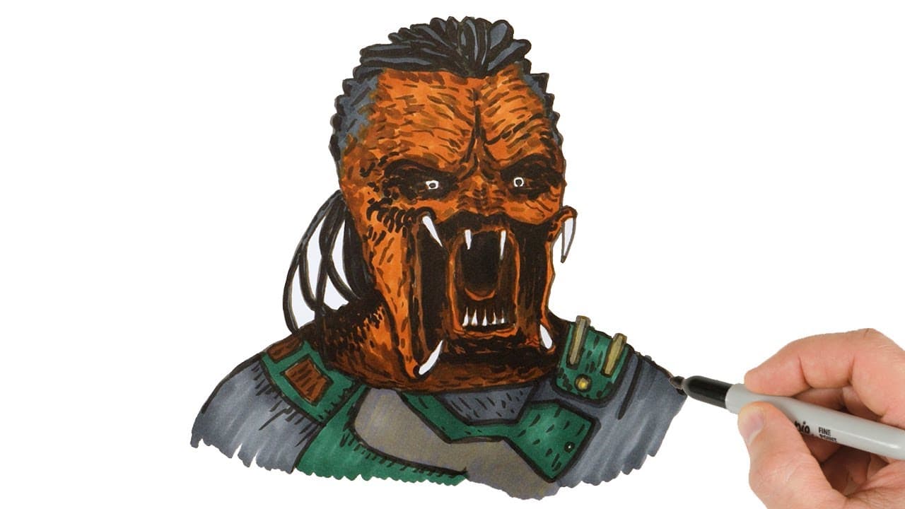 Preview of How to Draw Predator | Predator: Badlands #predator #predatorbadlands