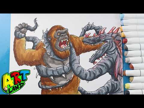 Preview of How to Draw Kong vs Titan X | Monach: Legacy of Monsters