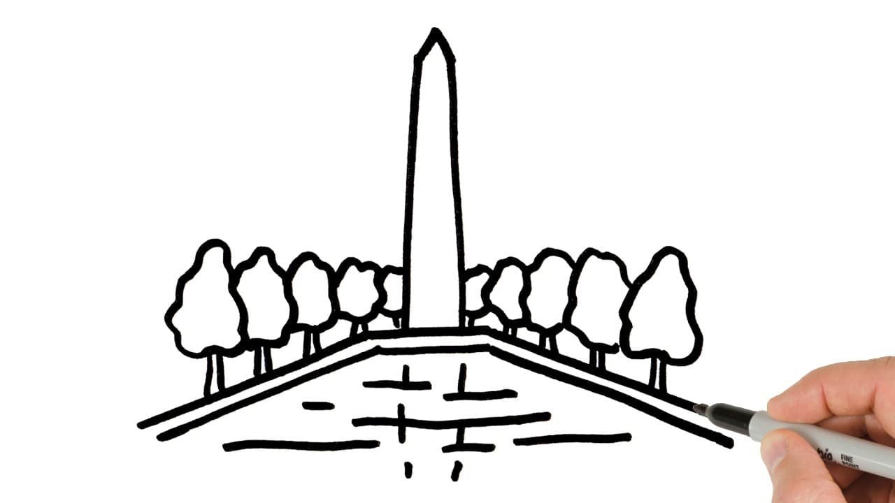 Preview of How to Draw The Washington Monument | Super Easy Step-by-Step Tutorial!