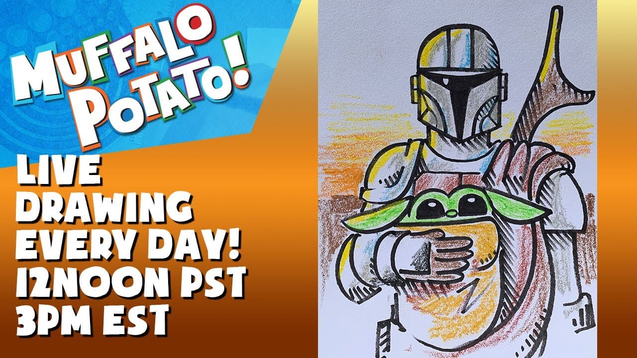 Preview of How To Draw the MANDALORIAN! #withme MUFFALO POTATO #maythefourthbewithyou