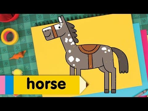 Preview of Learn How to Draw A Horse | Kids Drawing Lesson | Step By Step