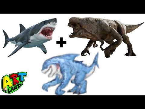 Preview of How to Draw a D-Rex and Shark Hybrid