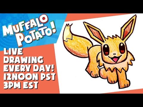 Preview of How To Draw EEVEE from POKEMON! #withme MUFFALO POTATO
