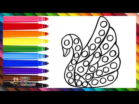 Preview of Draw and Color a Swan POP IT π¦’π Drawings for Kids