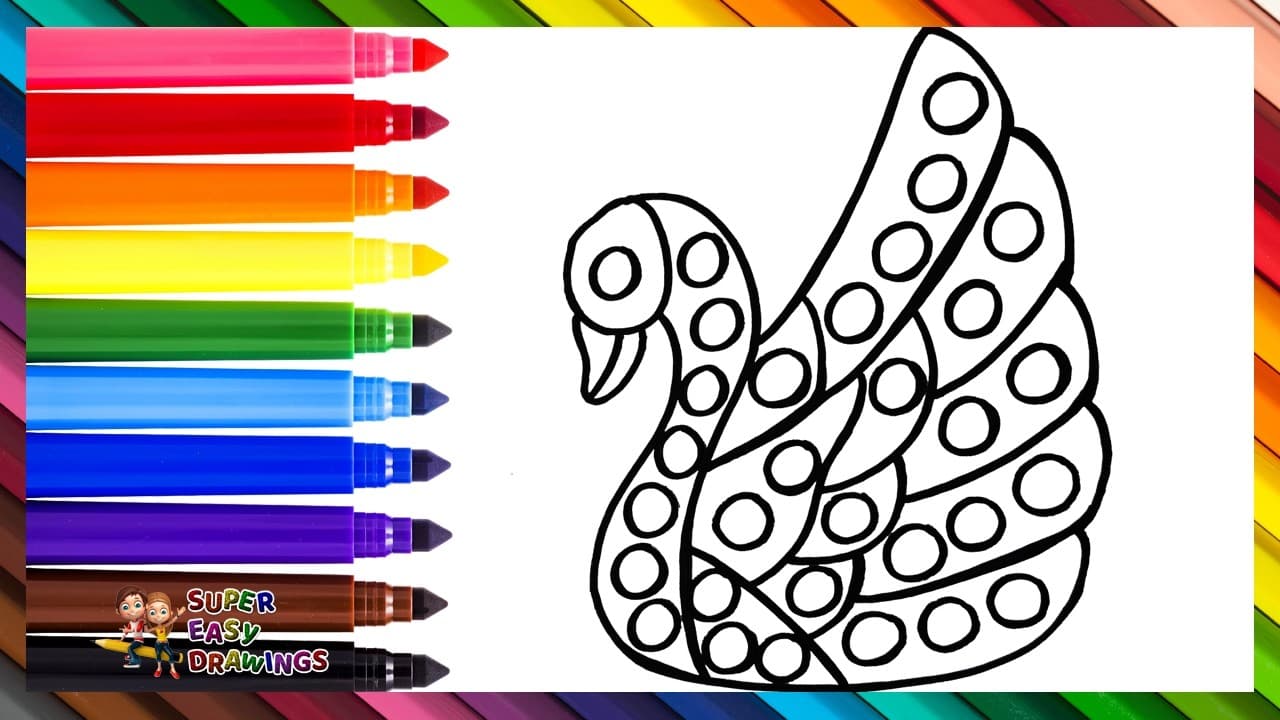 Preview of Draw and Color a Swan POP IT π¦’π Drawings for Kids