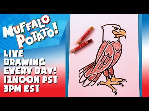 Preview of How To Draw a BALD EAGLE! #withme MUFFALO POTATO