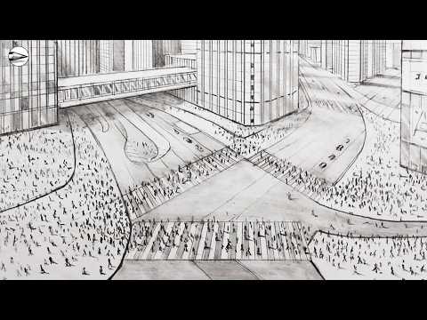 Preview of How to Draw the Shibuya Crossing Tokyo City: Step-by-Step Perspective