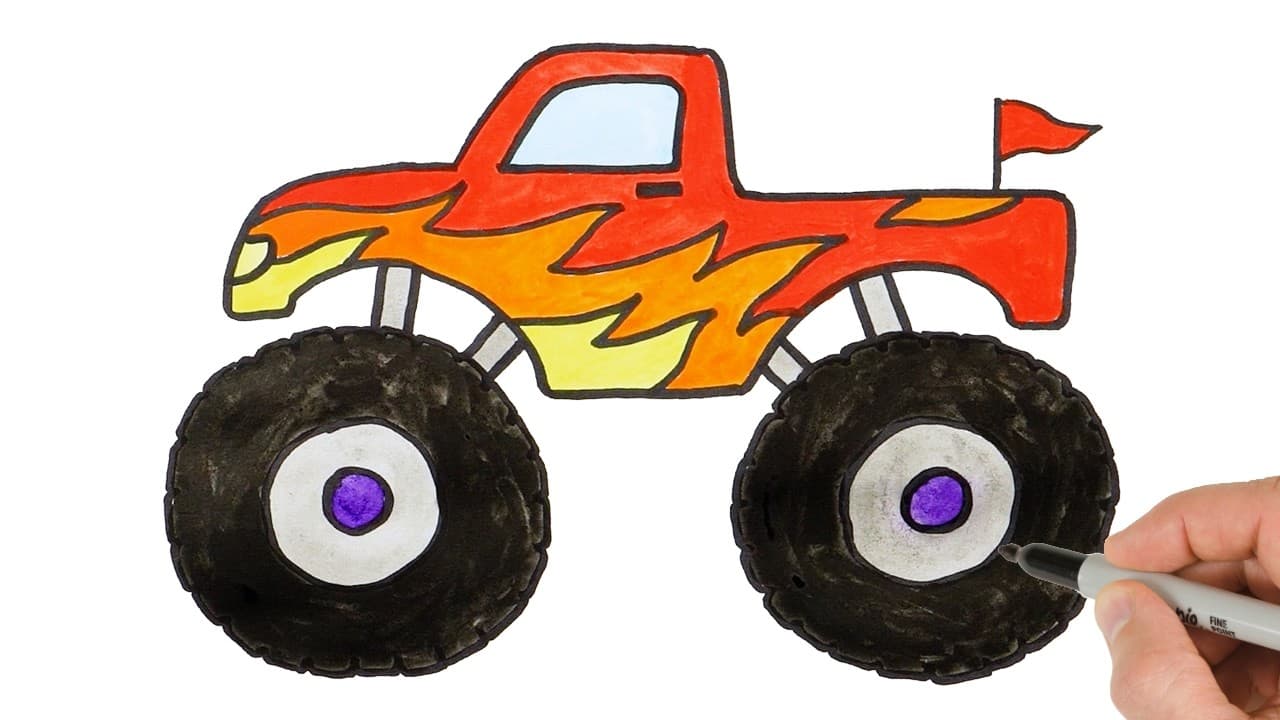 Preview of How to Draw a Monster Truck | Step-by-Step Tutorial!