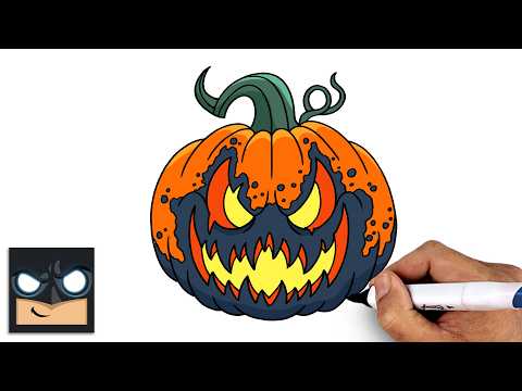 Preview of How to Draw Evil Halloween Pumpkin