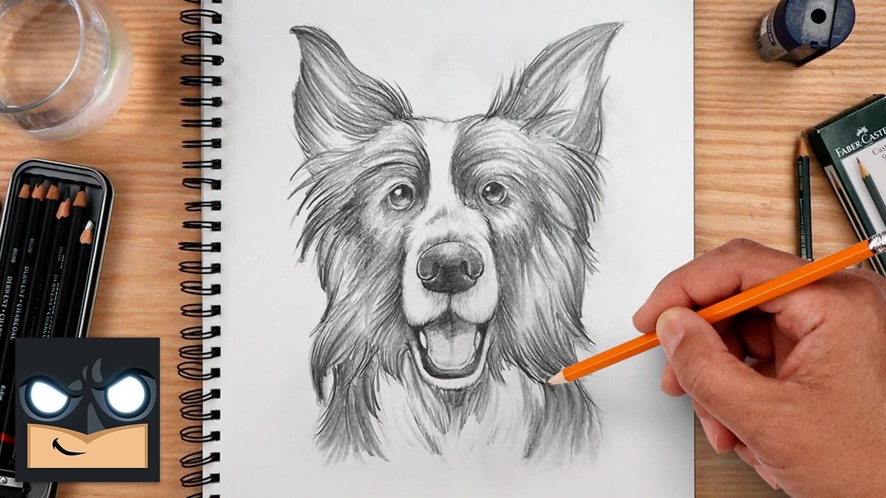 Preview of How to Draw a Dog | Border Collie Sketch