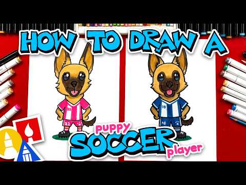 Preview of How To Draw A Puppy Soccer Player