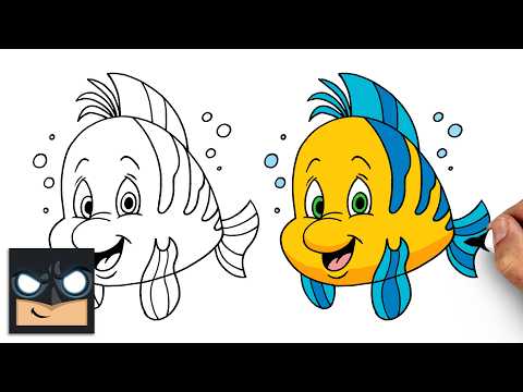 Preview of How to Draw Flounder | The Little Mermaid