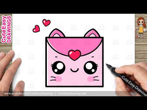 Preview of How to Draw a Cute Kitty Love Letter | Easy Kawaii Drawing for Kids & Toddlers!