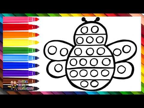 Preview of Draw and Color a Bee POP IT ππ΄π π‘π’π΅π£π Drawings for Kids
