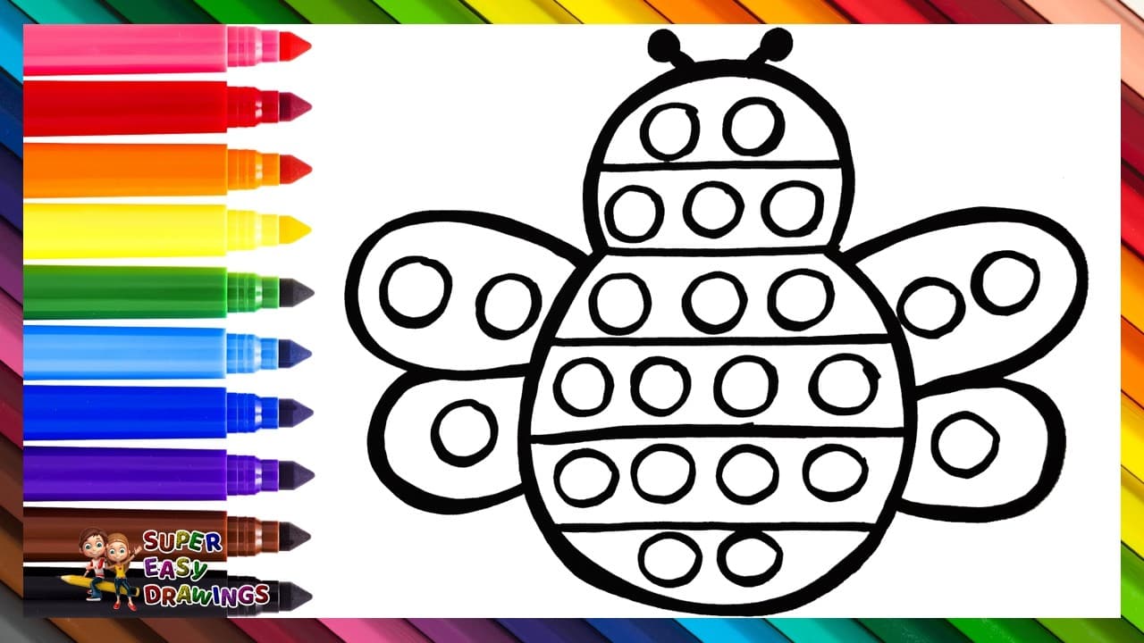 Preview of Draw and Color a Bee POP IT ππ΄π π‘π’π΅π£π Drawings for Kids