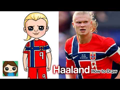 Preview of How to Draw Erling Haaland ⚽️ FIFA World Cup | Norway Football Soccer Player