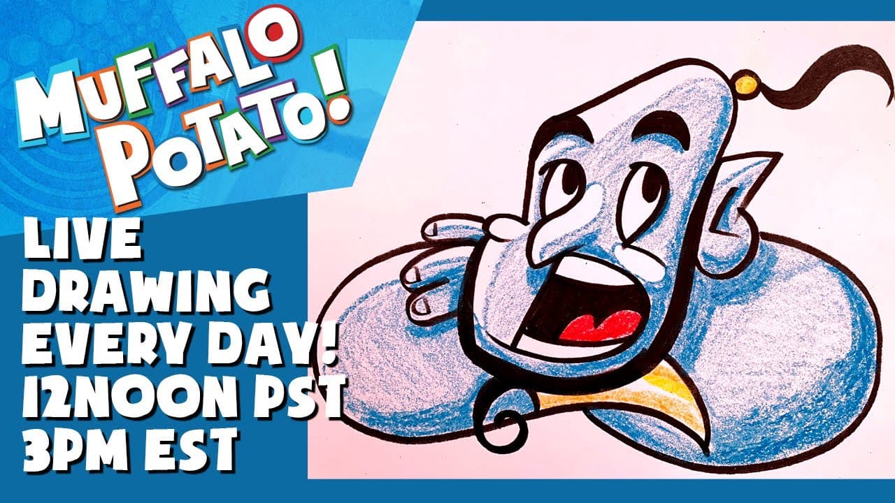 Preview of How To Draw GENIE from DISNEY'S ALADDIN with MUFFALO POTATO