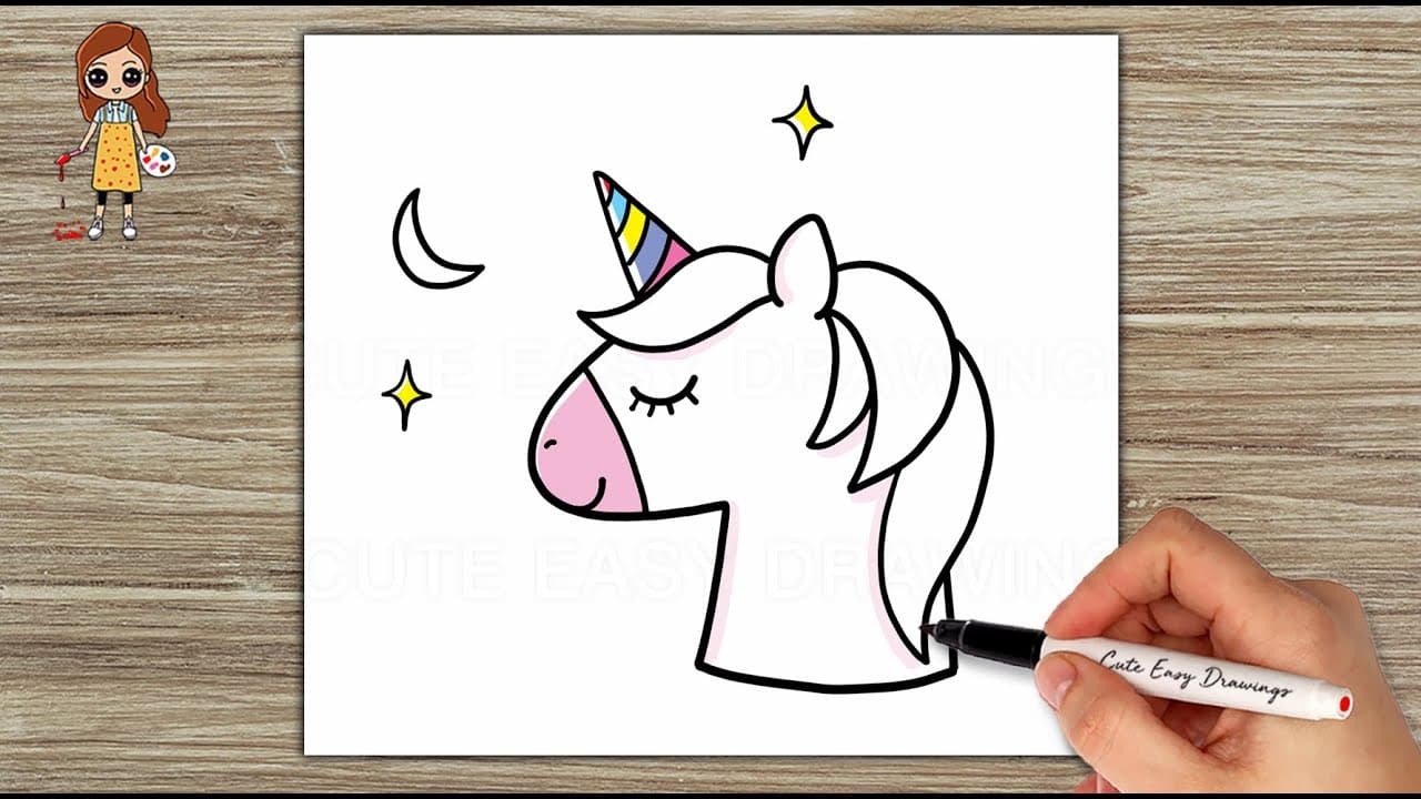 Preview of How to Draw Cute Unicorn Easy