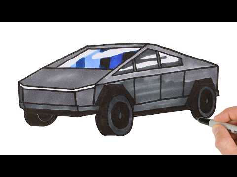 Preview of How to Draw a Tesla Cybertruck | Car Drawing