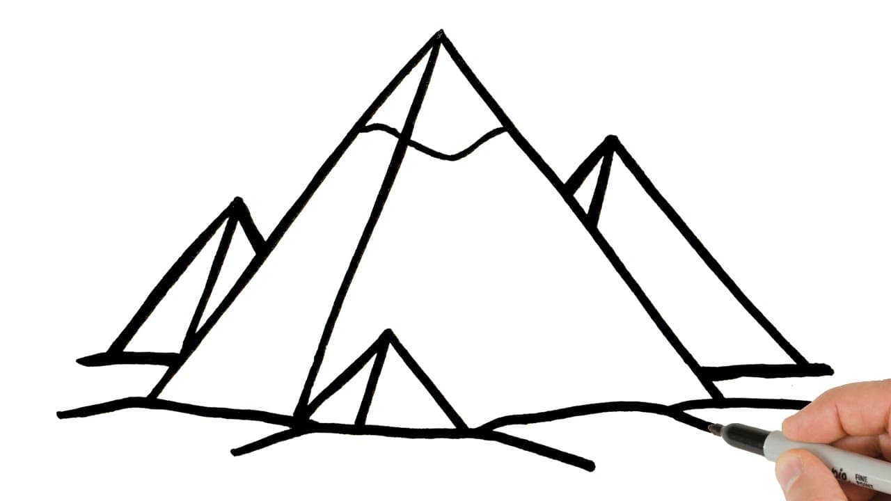 Preview of How to Draw The Egyptian Pyramids | Easy Step-by-Step Tutorial!