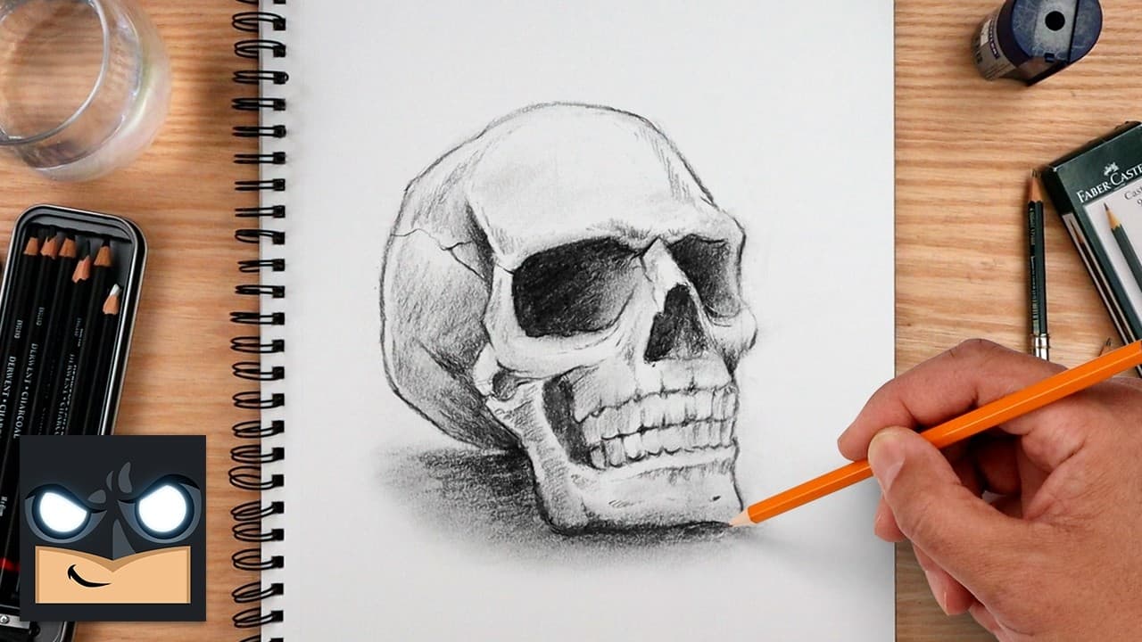 Preview of How to Draw a Skull | Charcoal Sketch Tutorial
