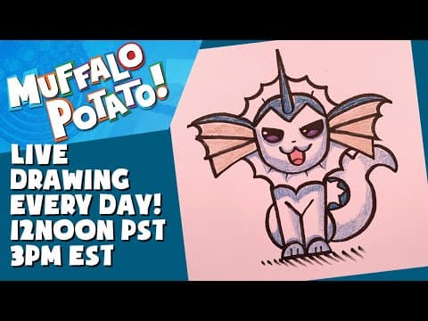 Preview of How To Draw VAPOREON from POKEMON! #withme MUFFALO POTATO