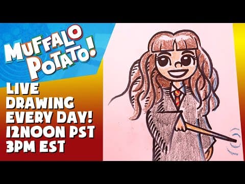 Preview of How To Draw HERMIONE GRANGER from HARRY POTTER with MUFFALO POTATO