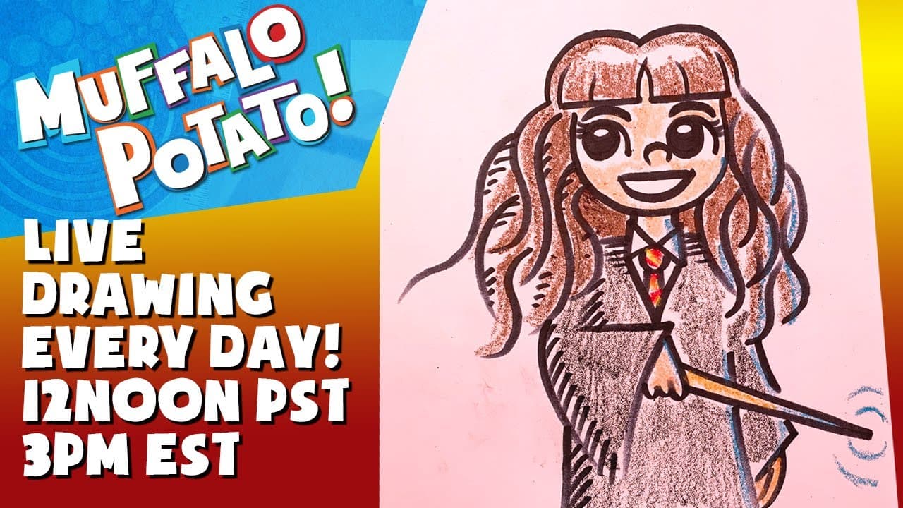 Preview of How To Draw HERMIONE GRANGER from HARRY POTTER with MUFFALO POTATO