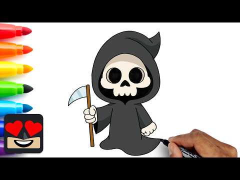 Preview of How To Draw Grim Reaper | Halloween Lesson