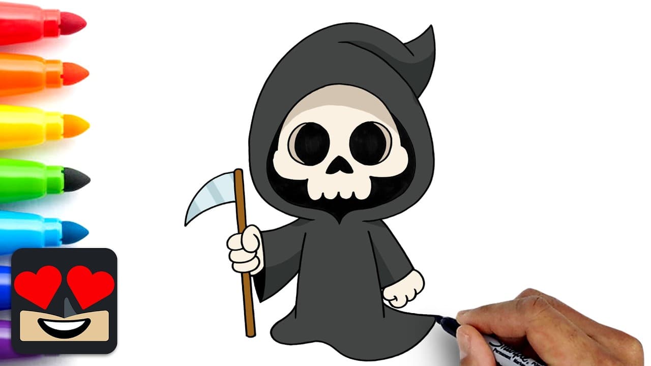Preview of How To Draw Grim Reaper | Halloween Lesson