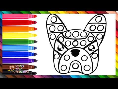 Preview of Draw and Color a Dog POP IT πΆπ΄π π‘π’π΅π£π Drawings for Kids