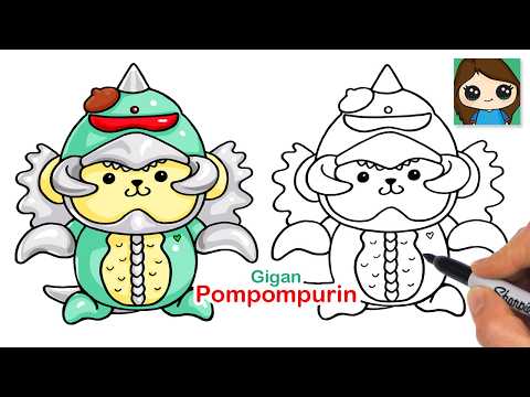 Preview of How to Draw Pompompurin Gigan | Sanrio Cute Drawing