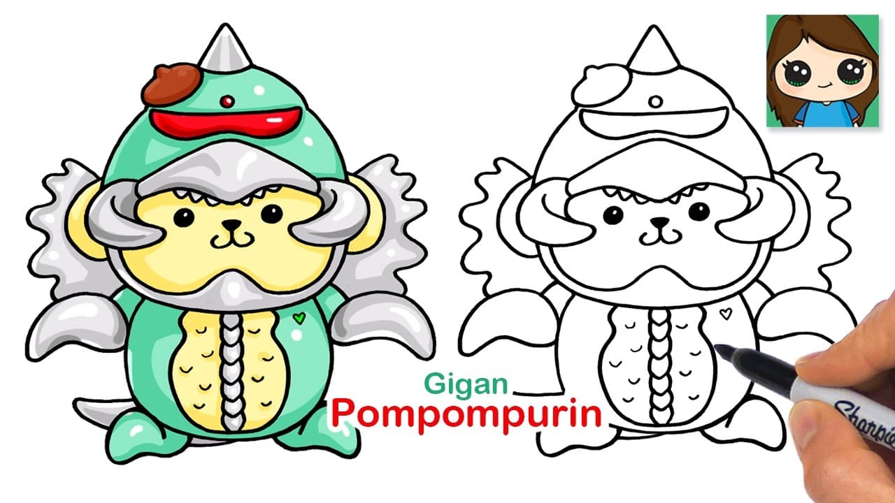 Preview of How to Draw Pompompurin Gigan | Sanrio Cute Drawing