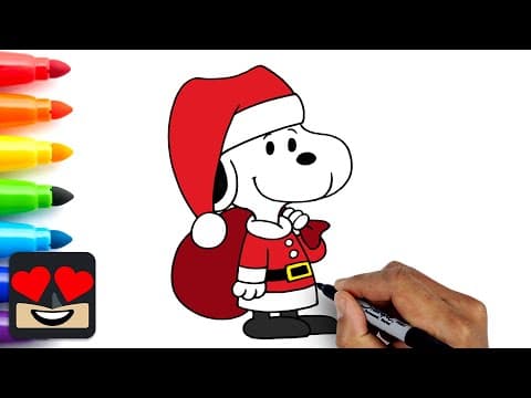 Preview of How To Draw Santa Snoopy