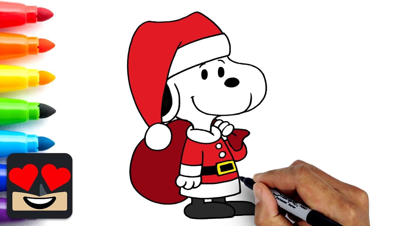 Preview of How To Draw Santa Snoopy