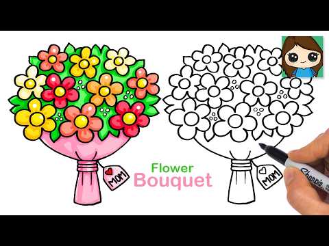 Preview of How to Draw a Flower Bouquet π Mother's Day Art